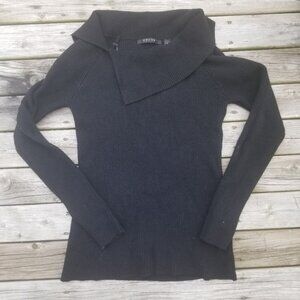 Cyrus black ribbed cowl neck sweater size small black neutral classic